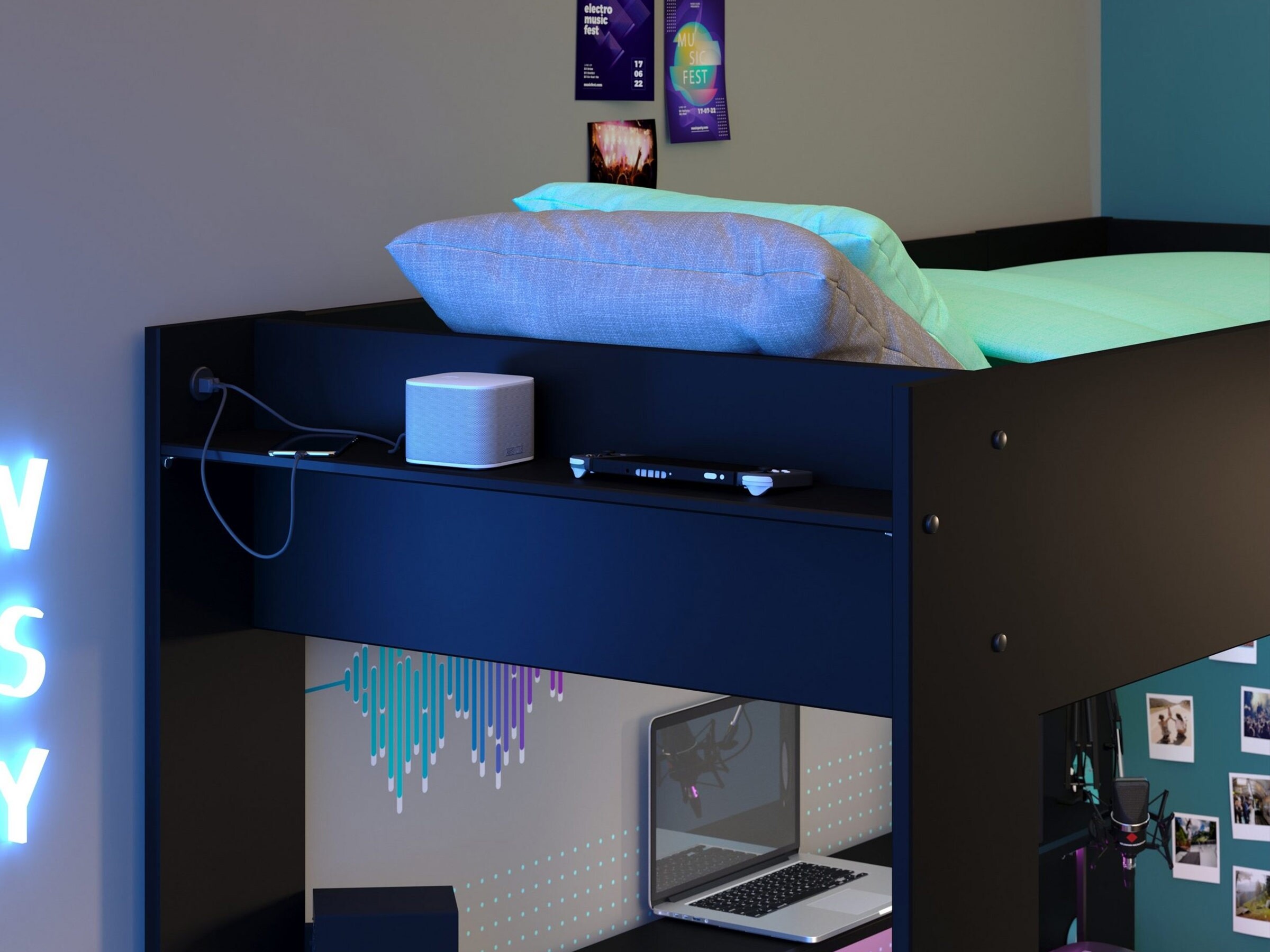 Online Gaming Loftseng 90x200 - Sort