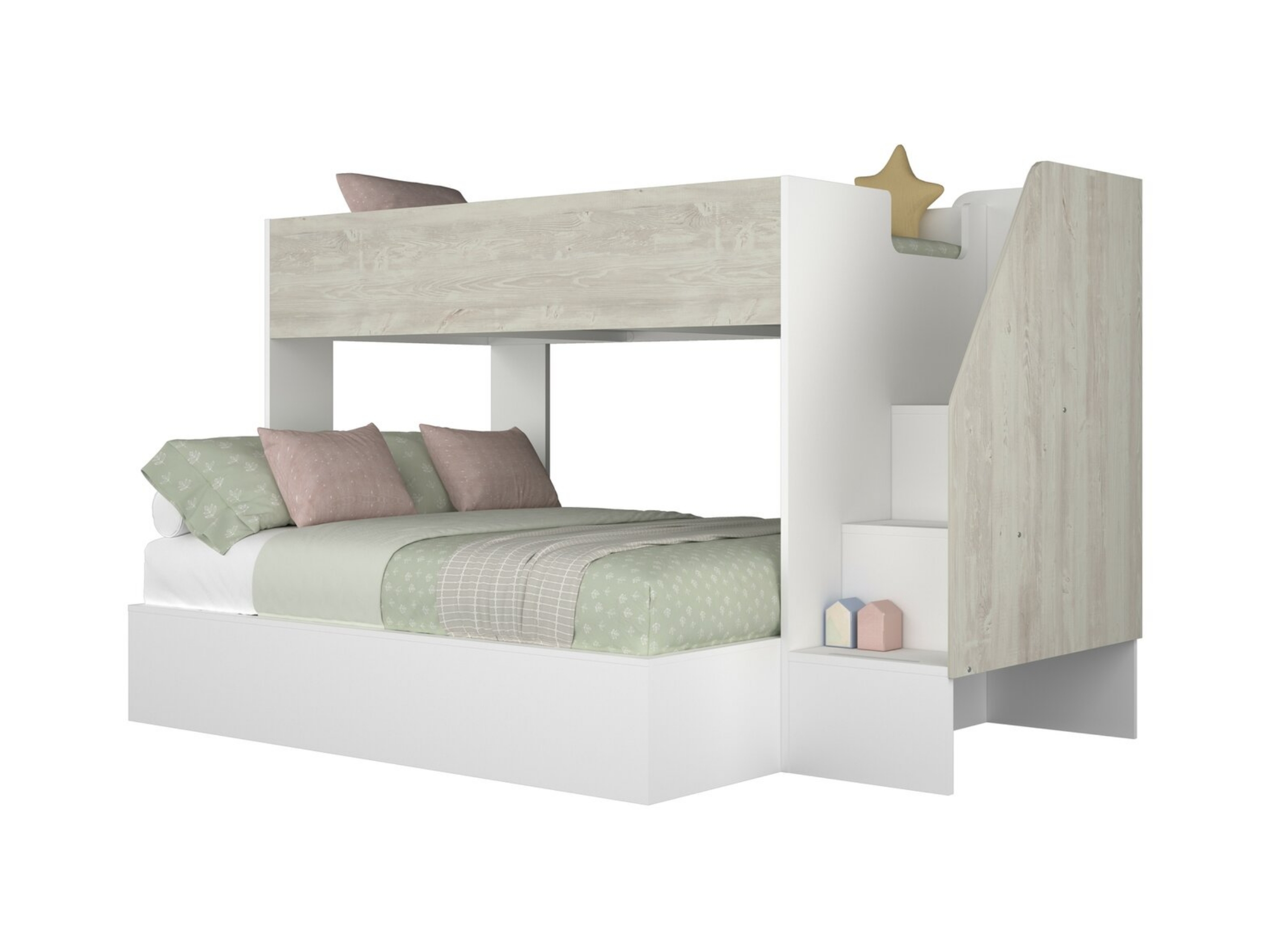 Easy Familiekøye 90x200/140x200 - Hvit/Natur