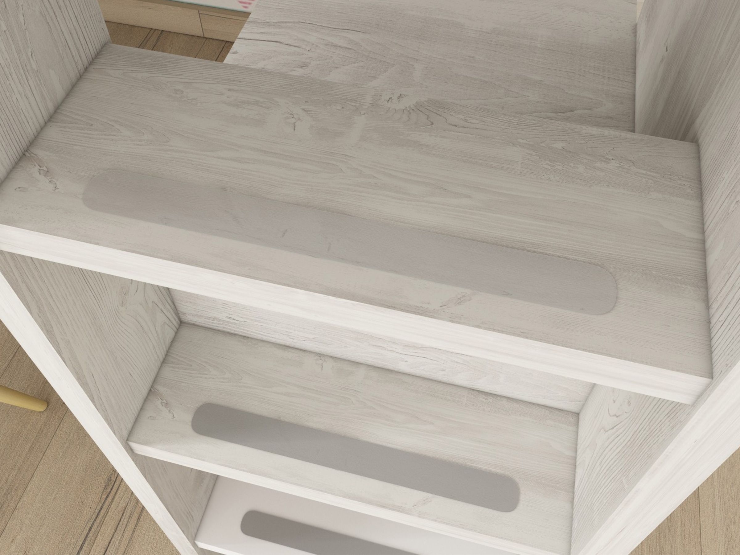 Melbourne Køyeseng med Garderobe og Skuff 90x190 - Rosa/Lilla/Natur