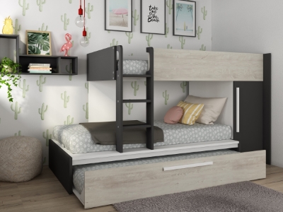 evolution-koyeseng-med-garderobeskap-og-uttrekkbar-gjesteseng-90x200---sortnatur