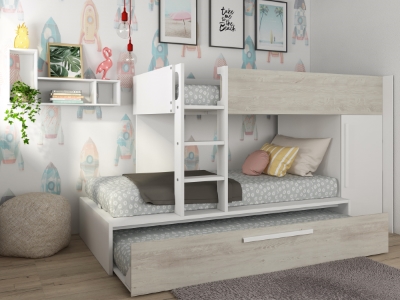 evolution-koyeseng-med-garderobeskap-og-uttrekkbar-gjesteseng-90x200---hvitnatur