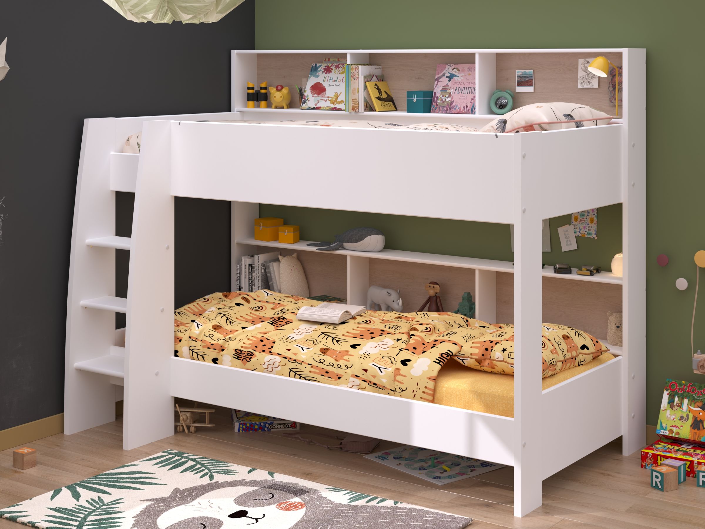 Rufous Køyeseng med Skuff 90x200 - Hvit/Natur