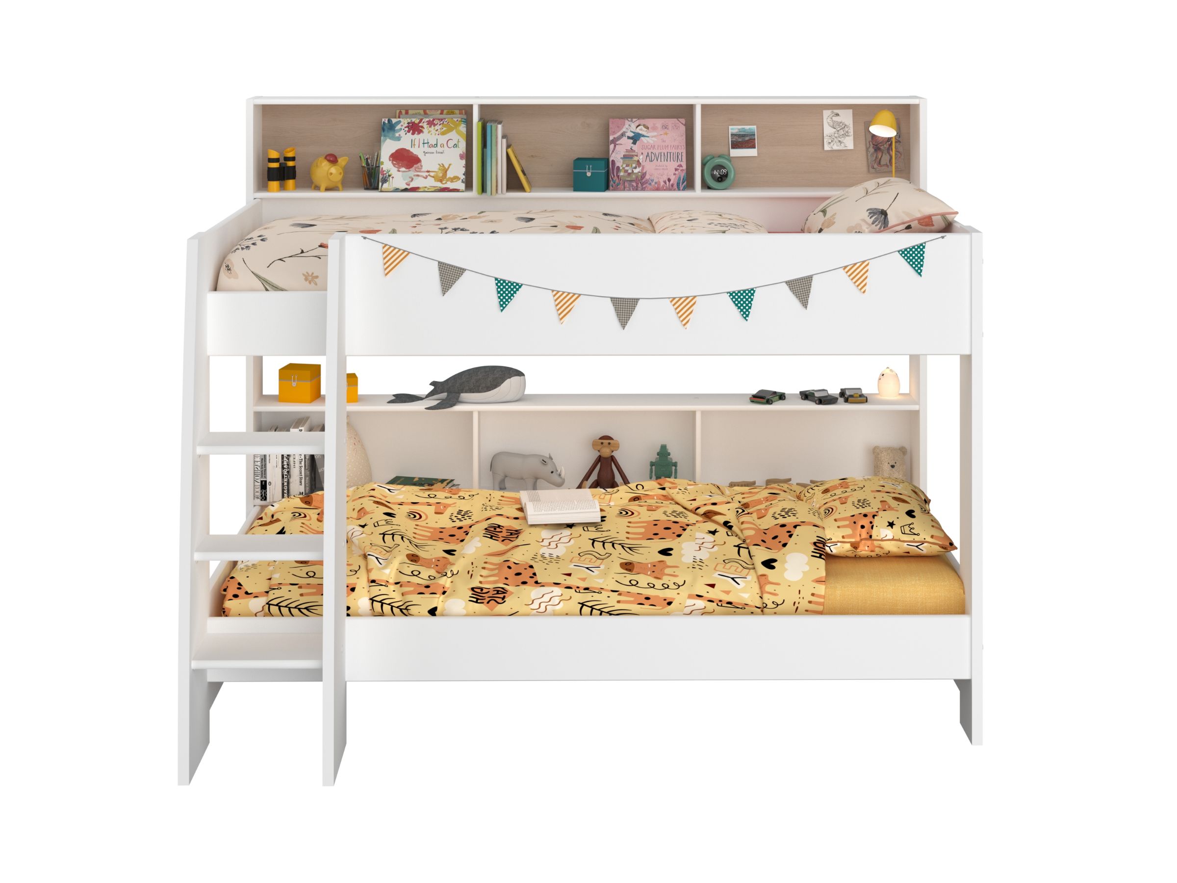 Rufous Køyeseng med Skuff 90x200 - Hvit/Natur