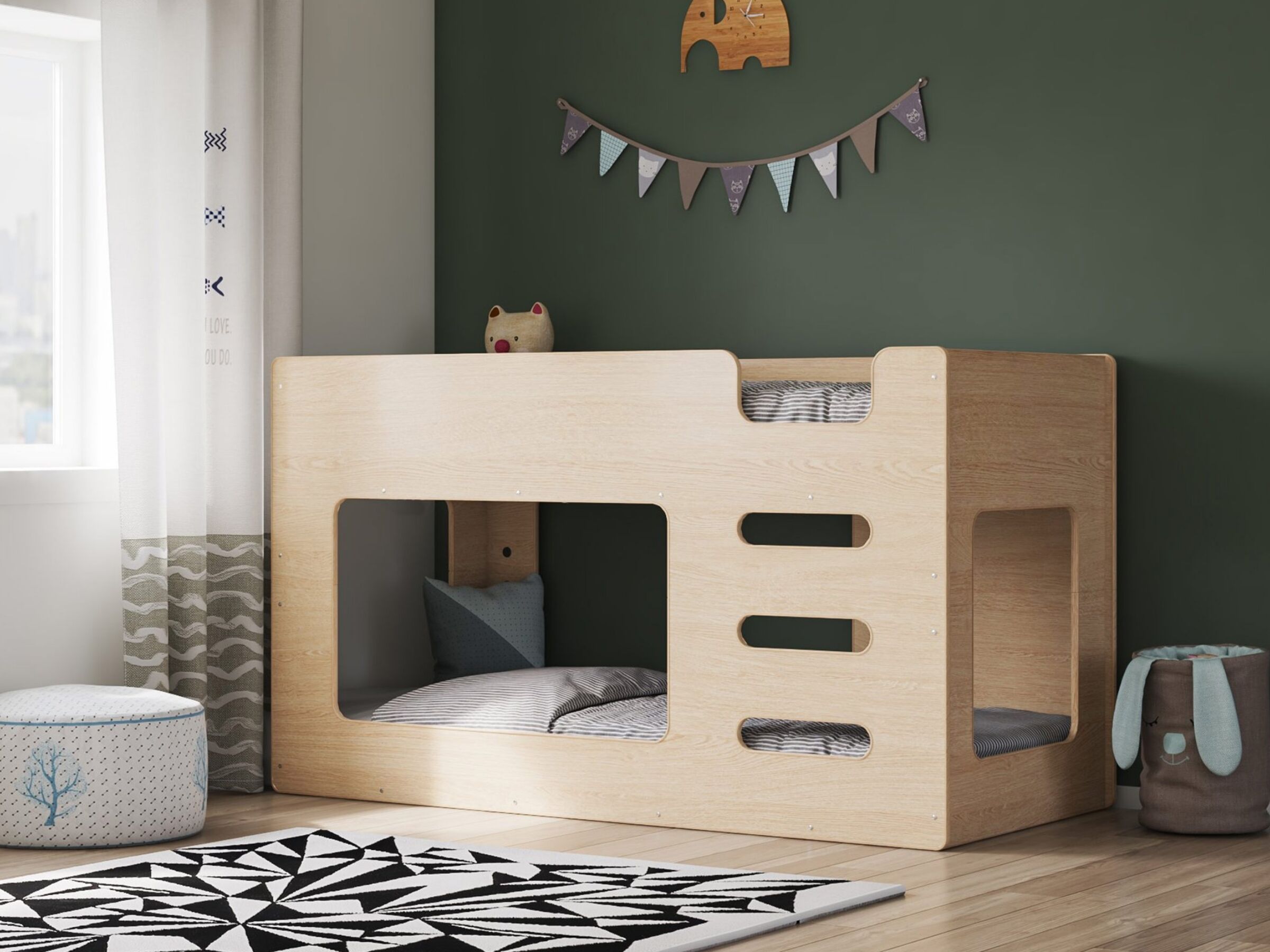 Cube køyeseng 90x200 - Natur