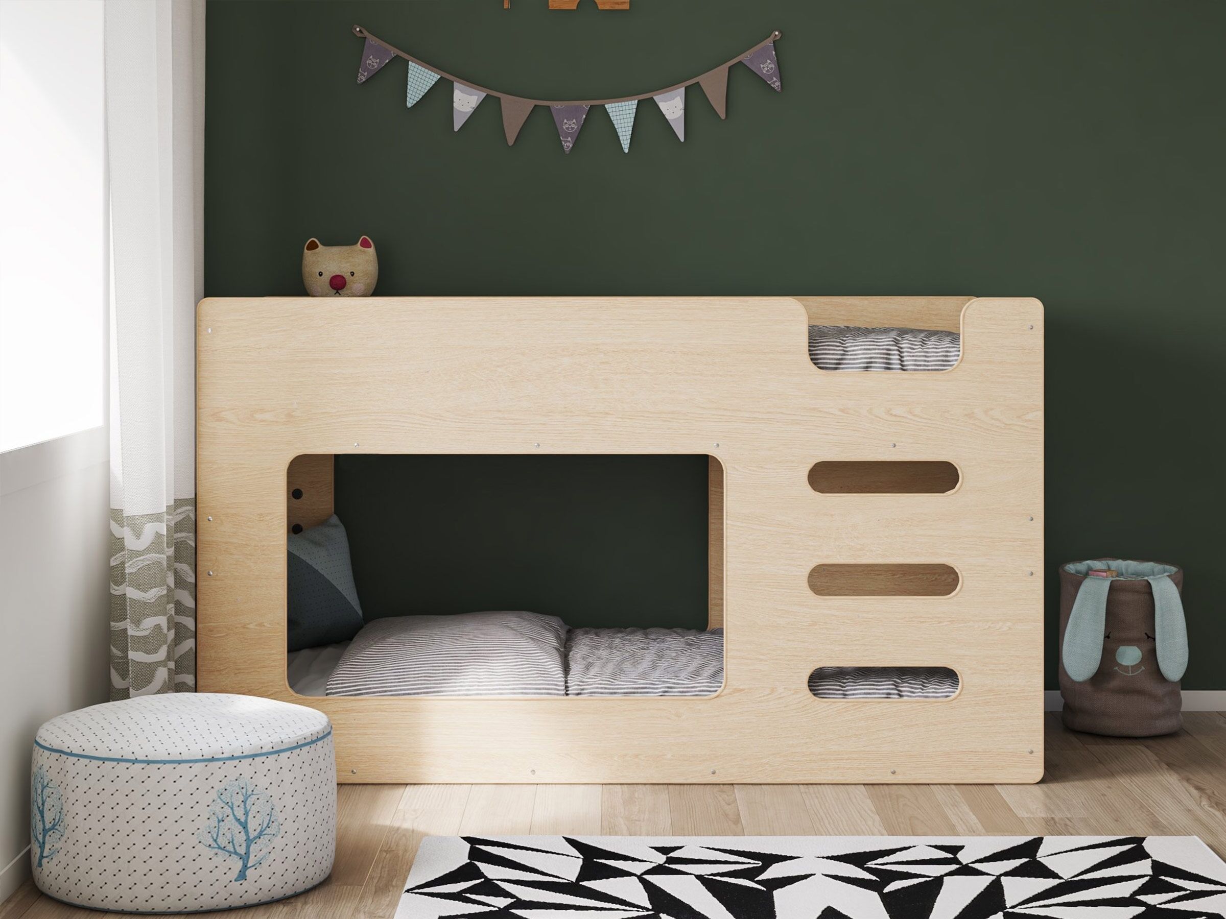 Cube køyeseng 90x200 - Natur