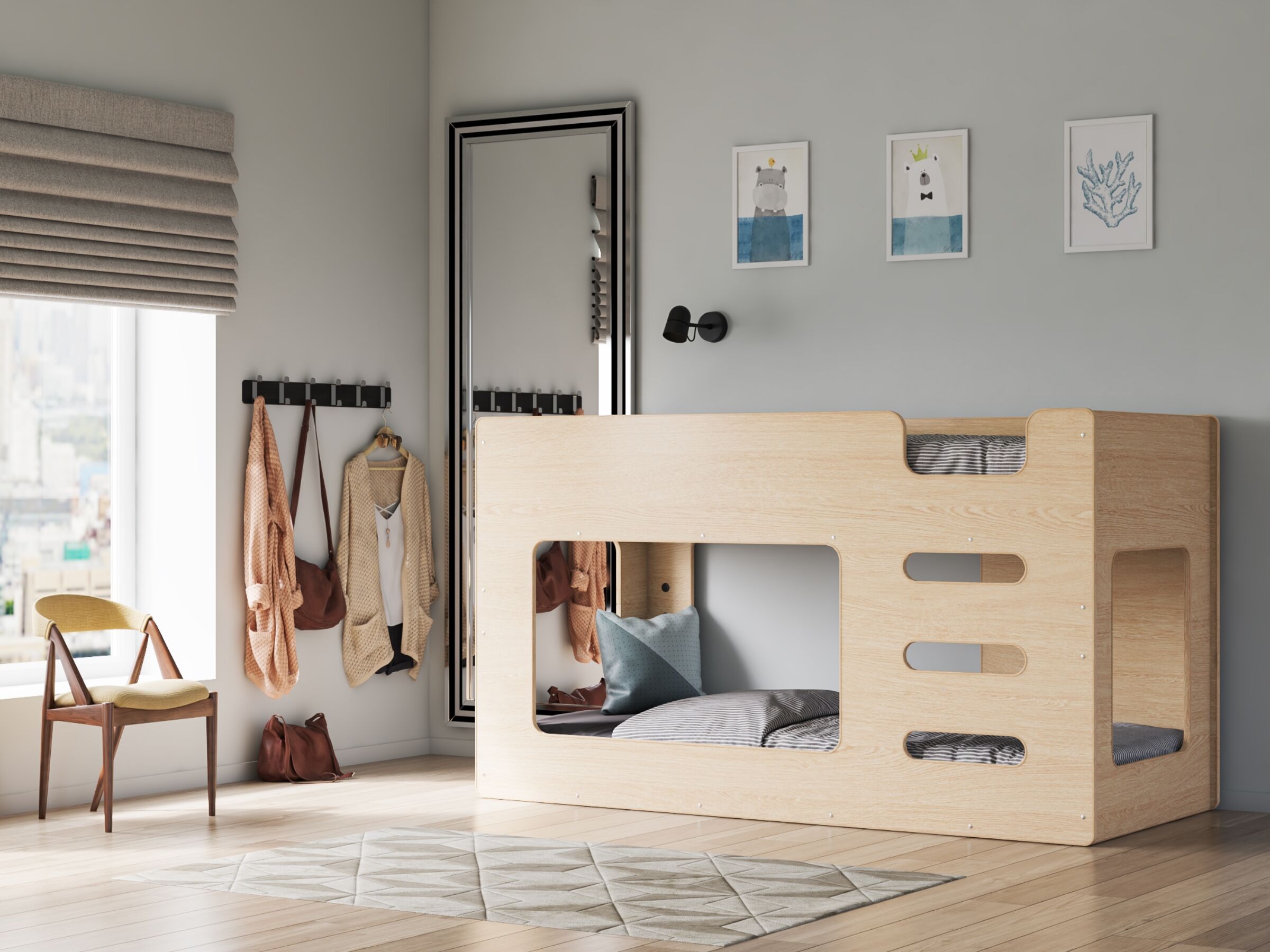 Cube køyeseng 90x200 - Natur