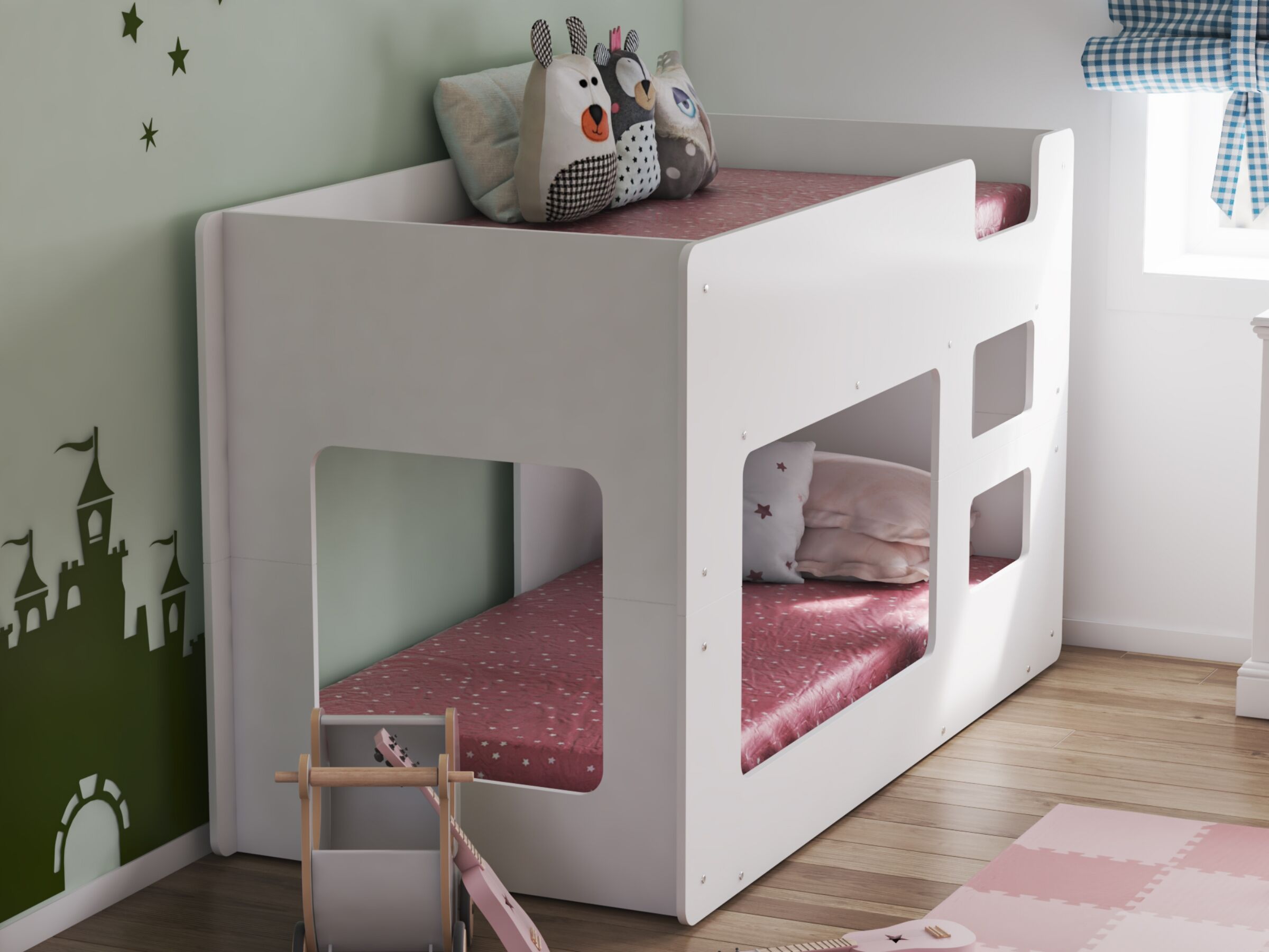 Cube køyeseng 90x200 - Hvit