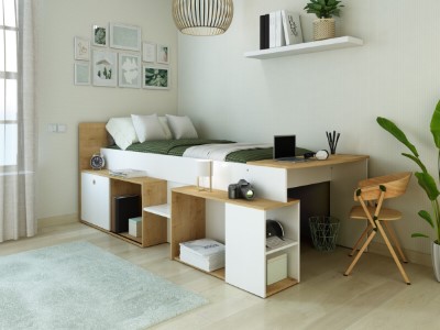 gaby-enkeltseng-med-skrivebord-90x200---naturhvit