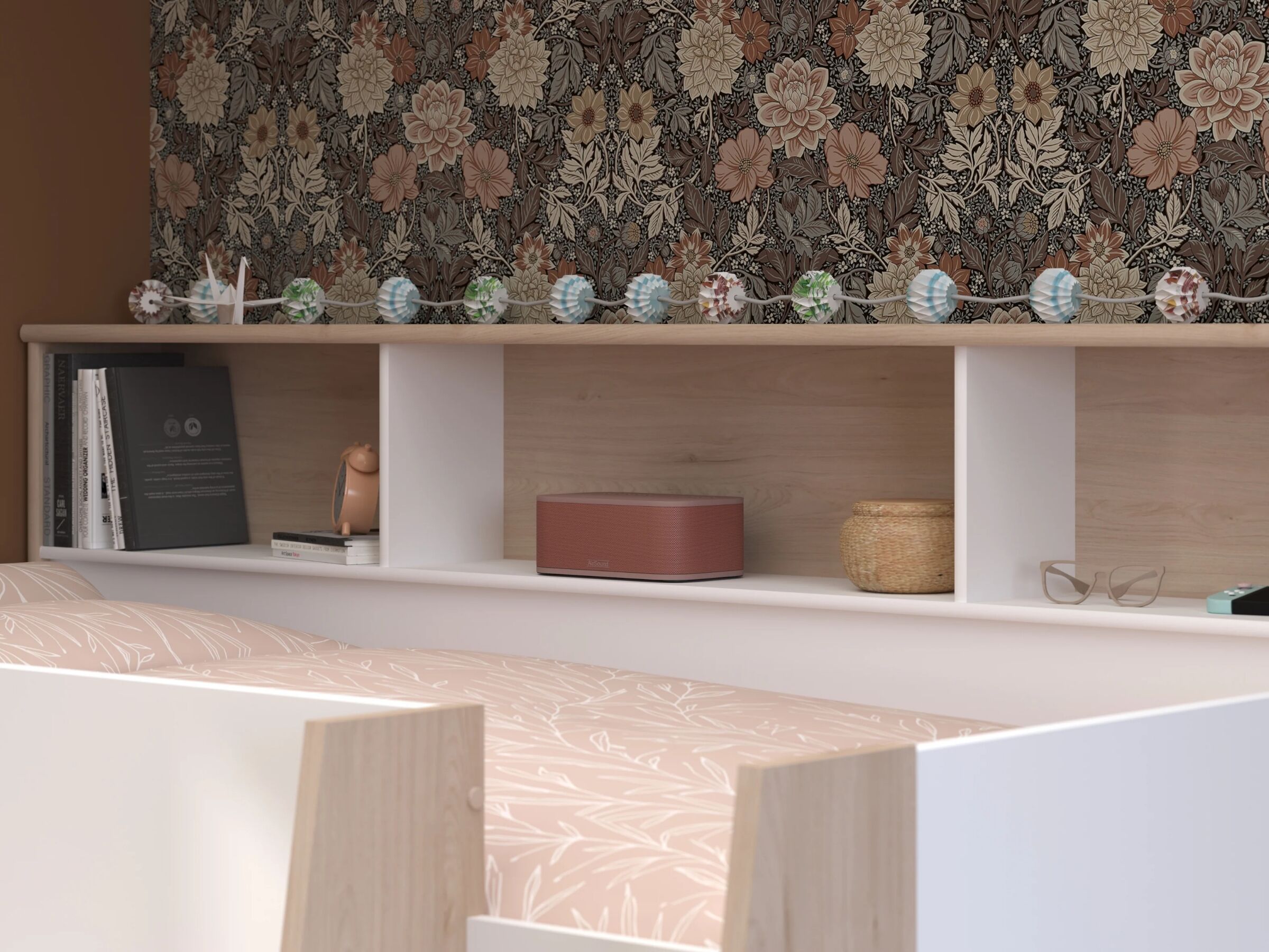 Lucas Halvhøy Seng med Skrivebord 90x200 - Hvit/Natur