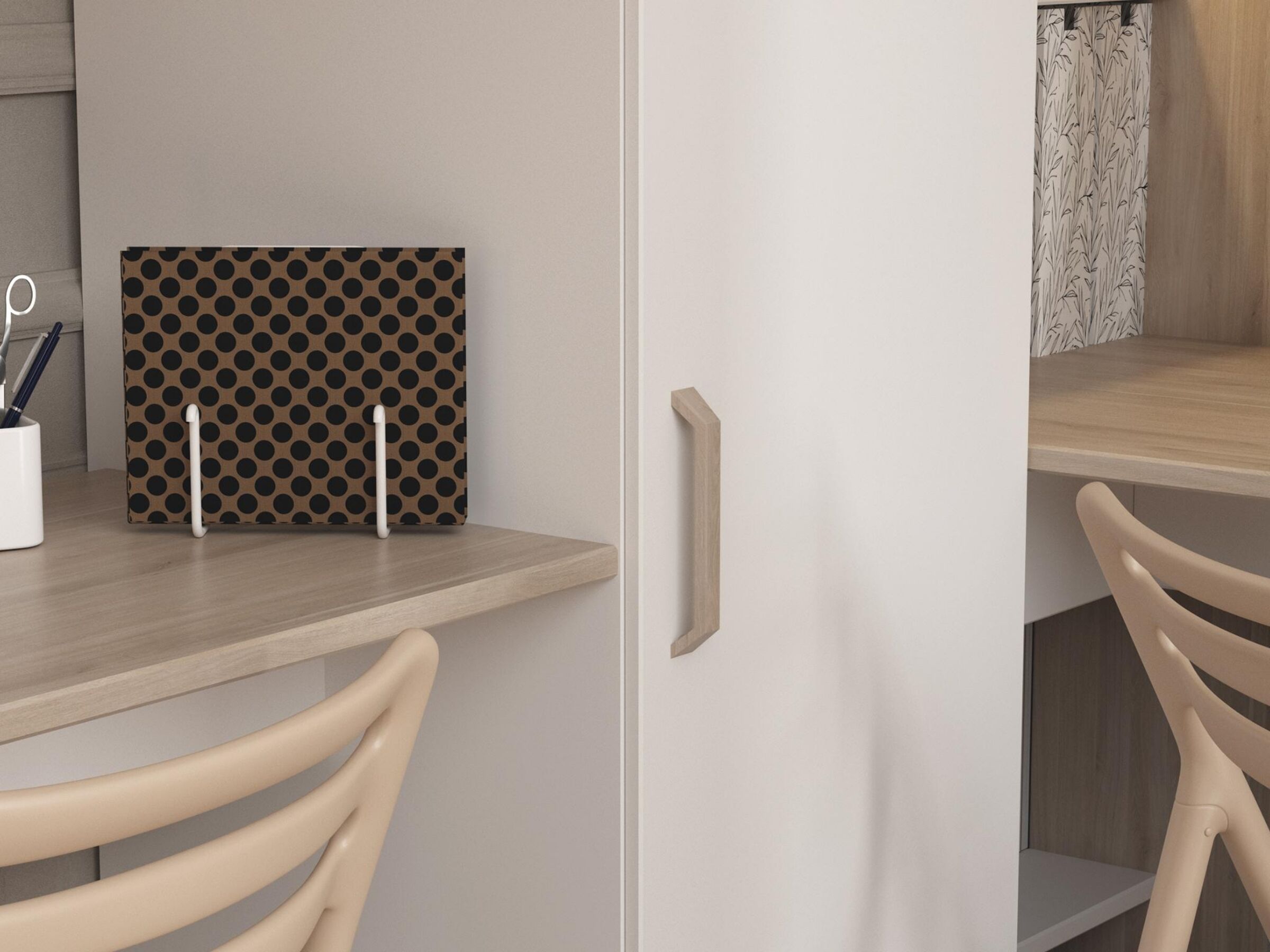Alexandra Dobbel Loftseng med Skrivebord 90x200 - Hvit/Natur
