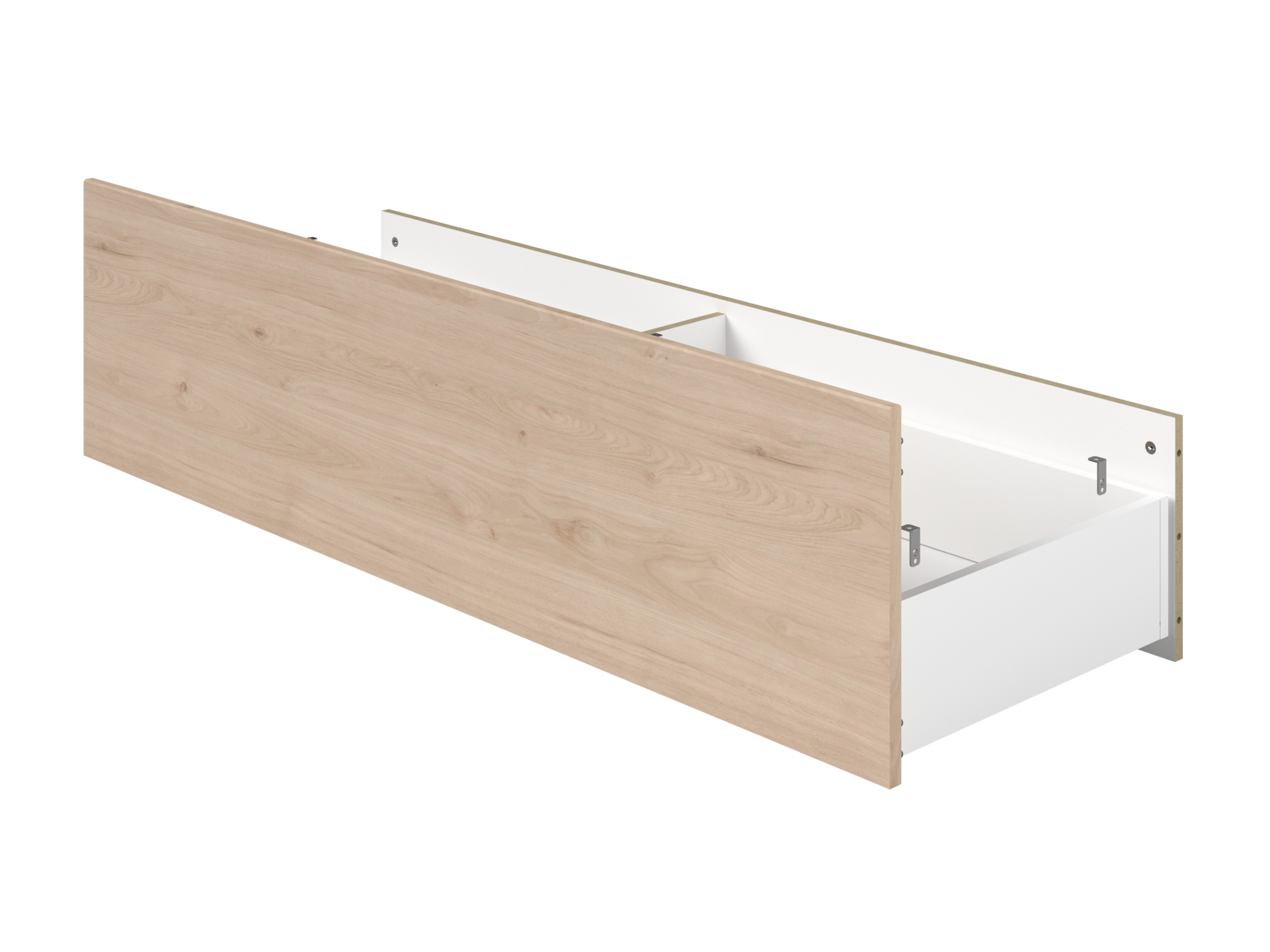 LUKA Seng med oppbevaring og skuff 140x200 - Natur