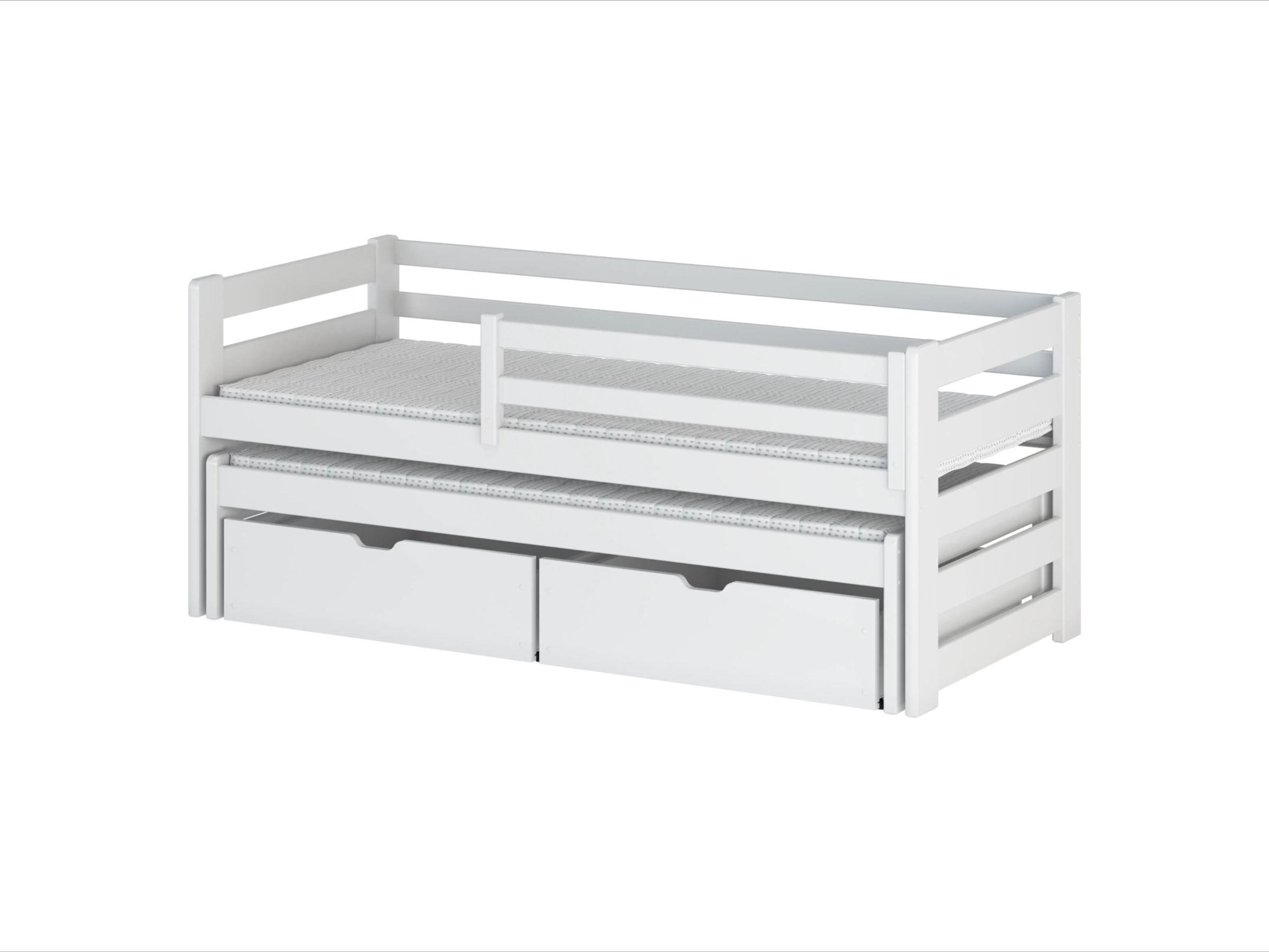 Senso Barneseng med Uttrekkbar Gjesteseng og Skuffer 90x190 - Hvit