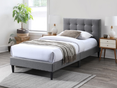 Elegance Enkeltseng med Sengegavl 90x200 - Grå