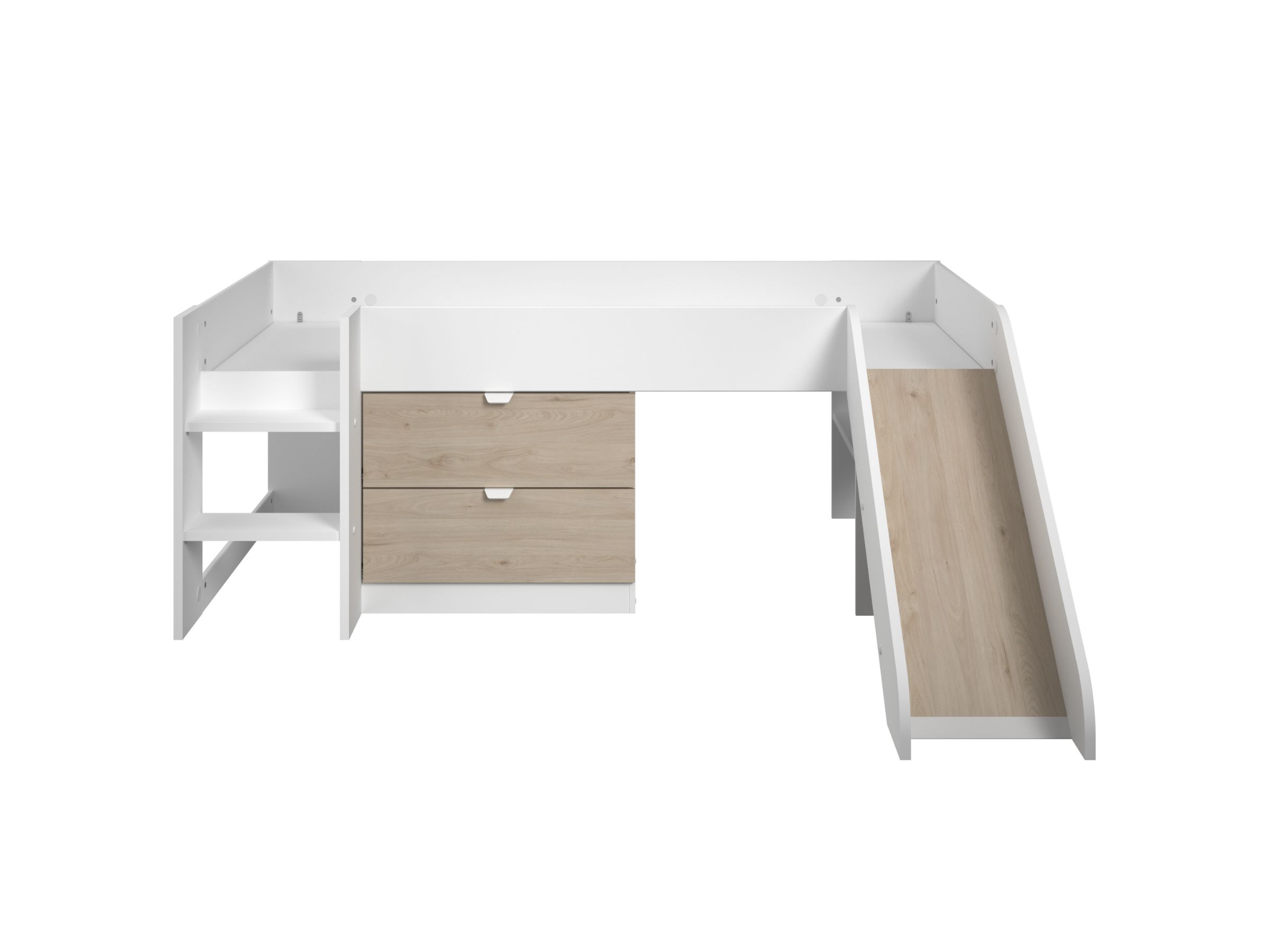 Lekeseng med Sklie 90x200 - Hvit/Eik